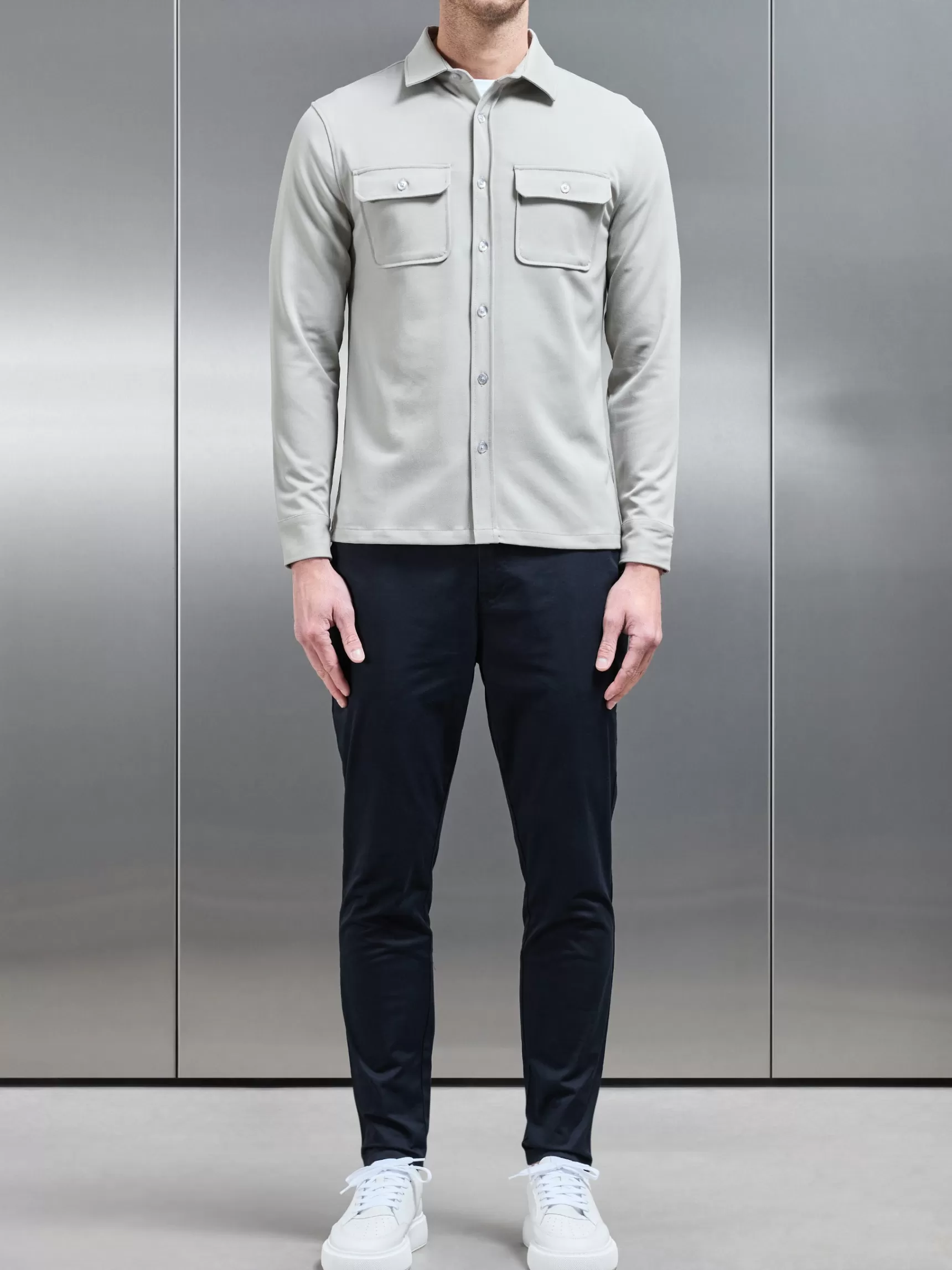 Cheap ARNE Textured Overshirt - Stone