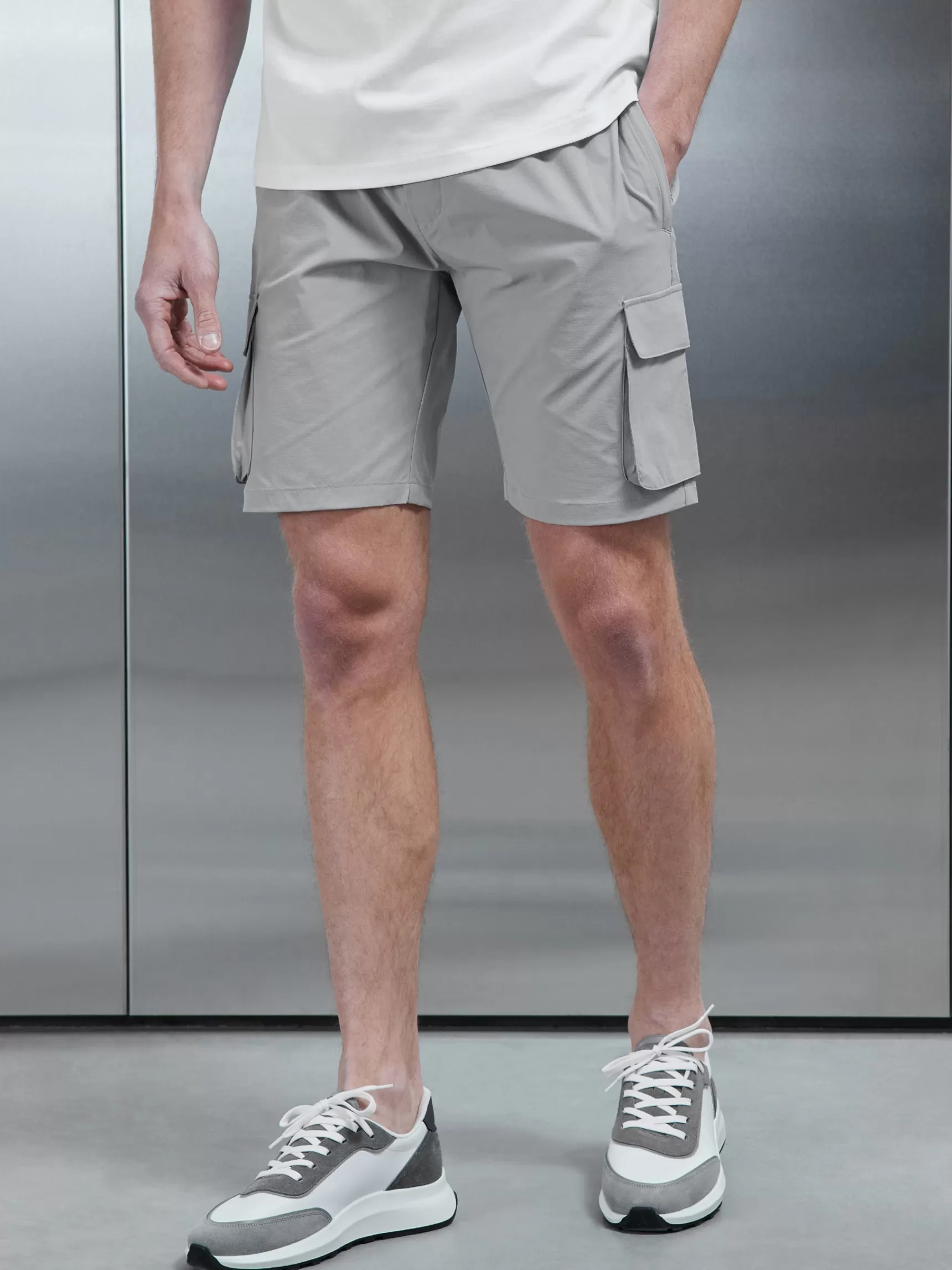 Outlet ARNE Utility Cargo Short - Mid Grey MidGrey
