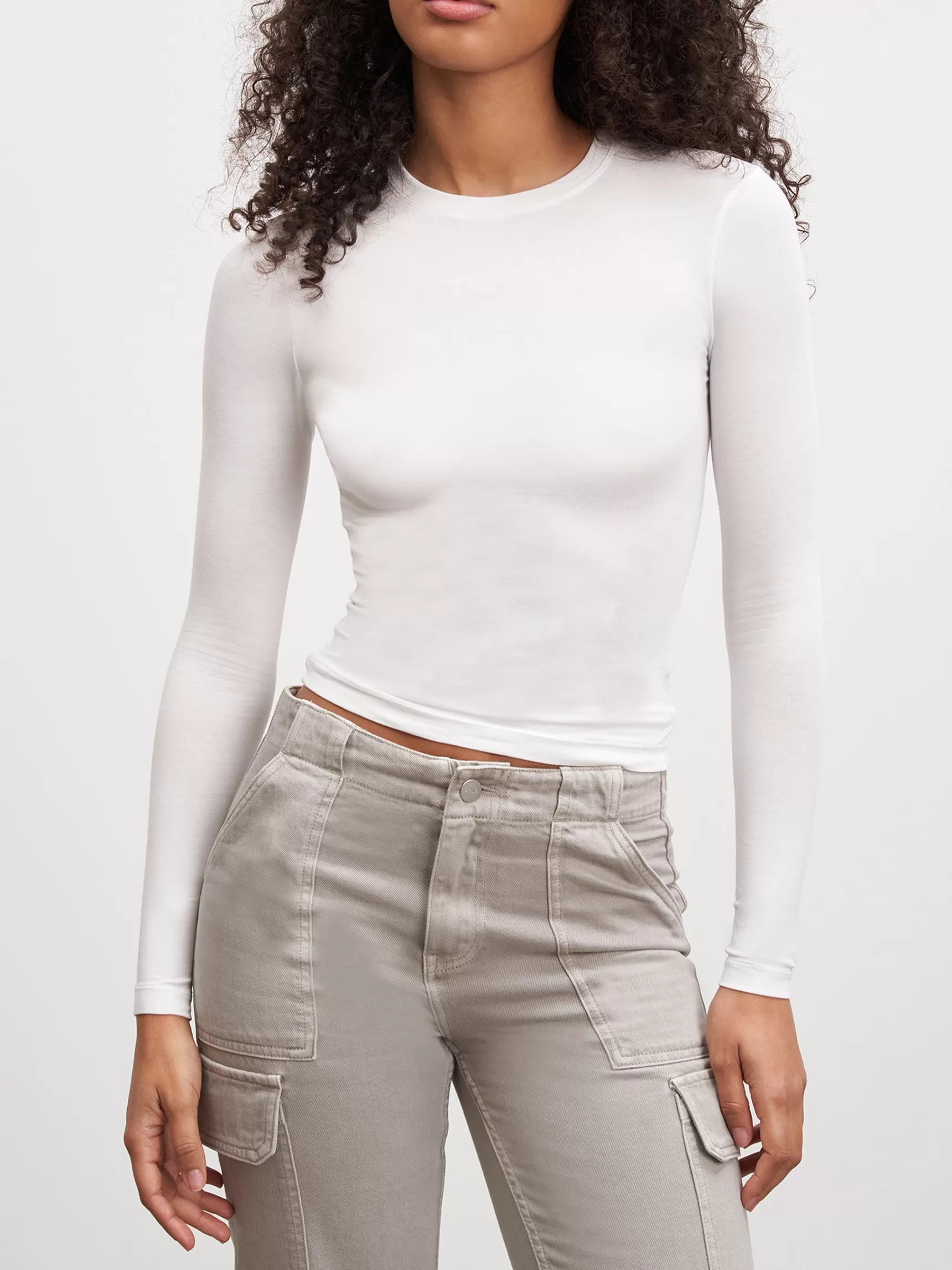 Flash Sale ARNE Womens Cotton Jersey Long Sleeve T-Shirt - White
