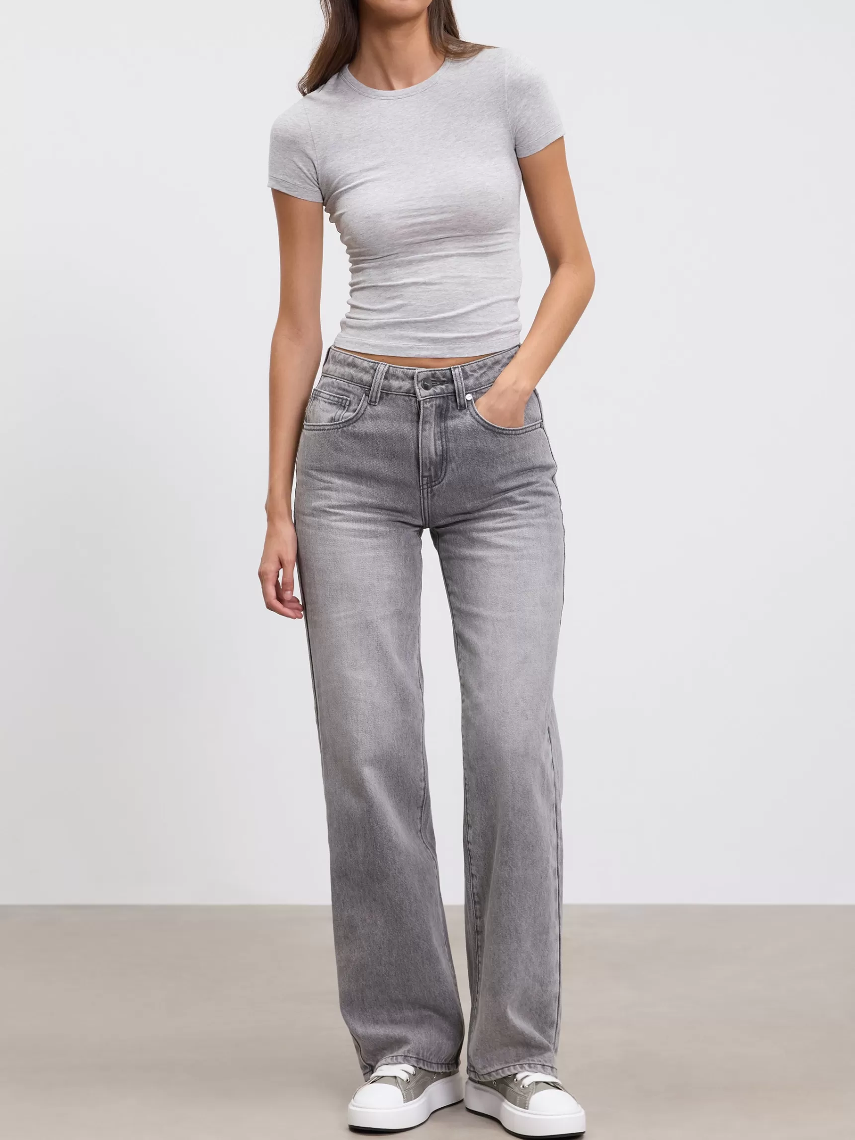 Online ARNE Womens Cotton Jersey T-Shirt - Marl Grey MarlGrey