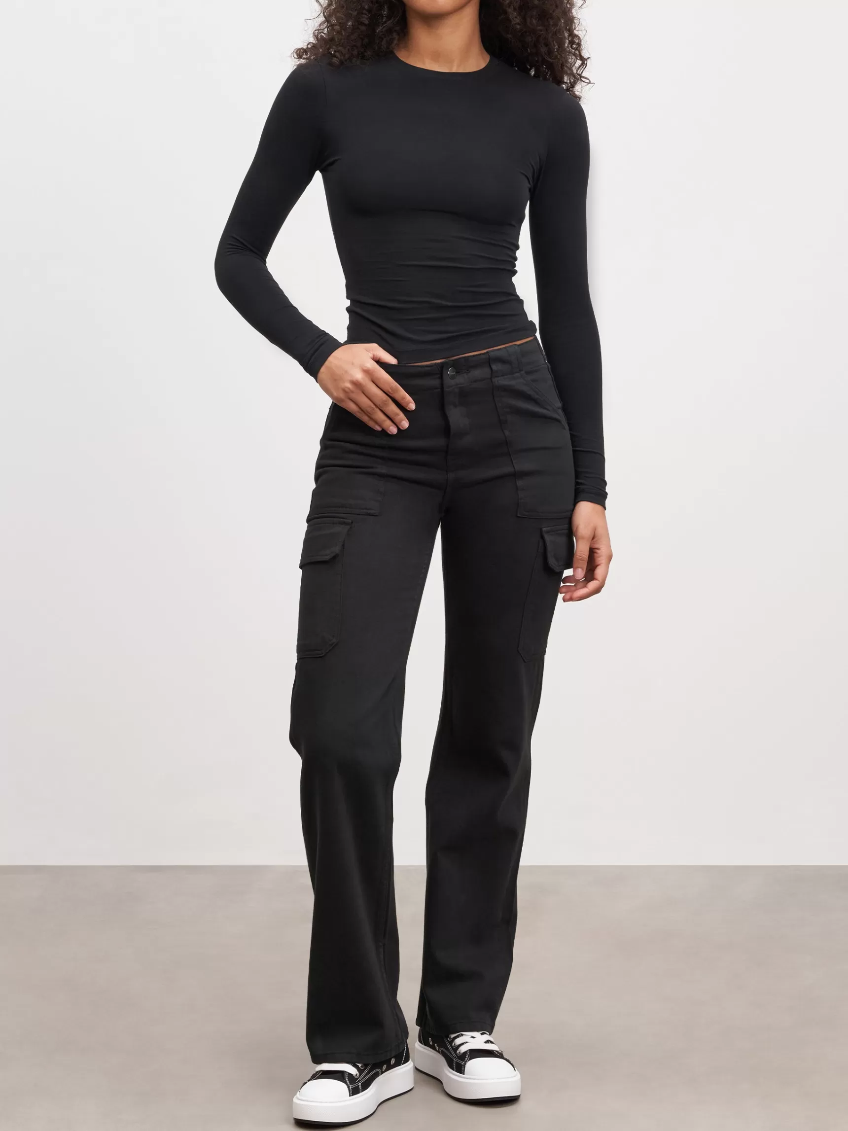 Shop ARNE Womens Mid Rise Cargo Pant - Black