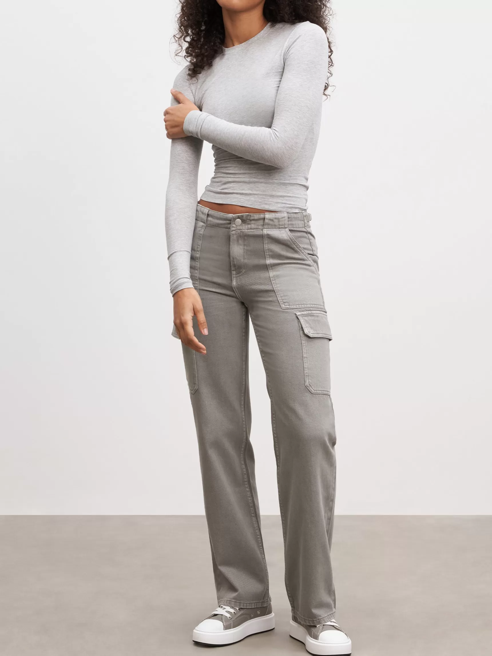 Cheap ARNE Womens Mid Rise Cargo Pant - Grey