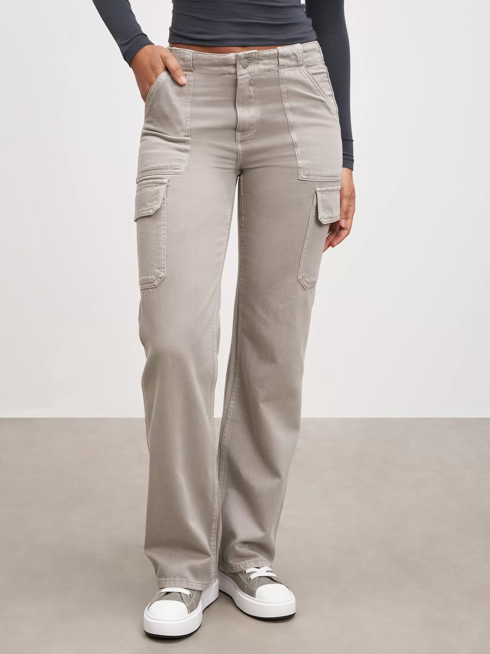 Shop ARNE Womens Mid Rise Cargo Pant - Stone