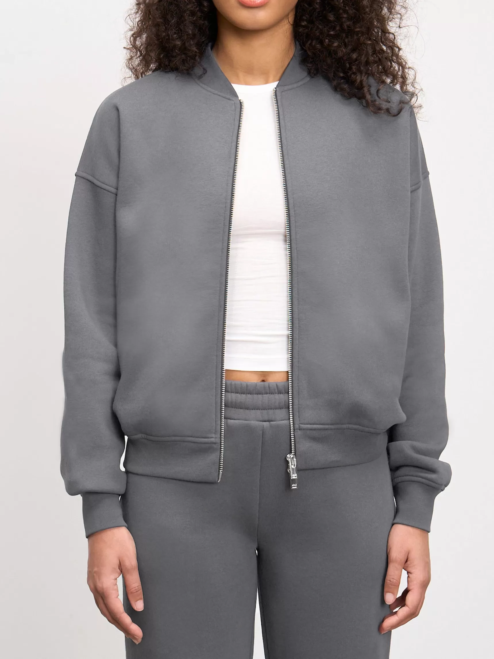 Discount ARNE Womens Neoprene Bomber Jacket - Grey