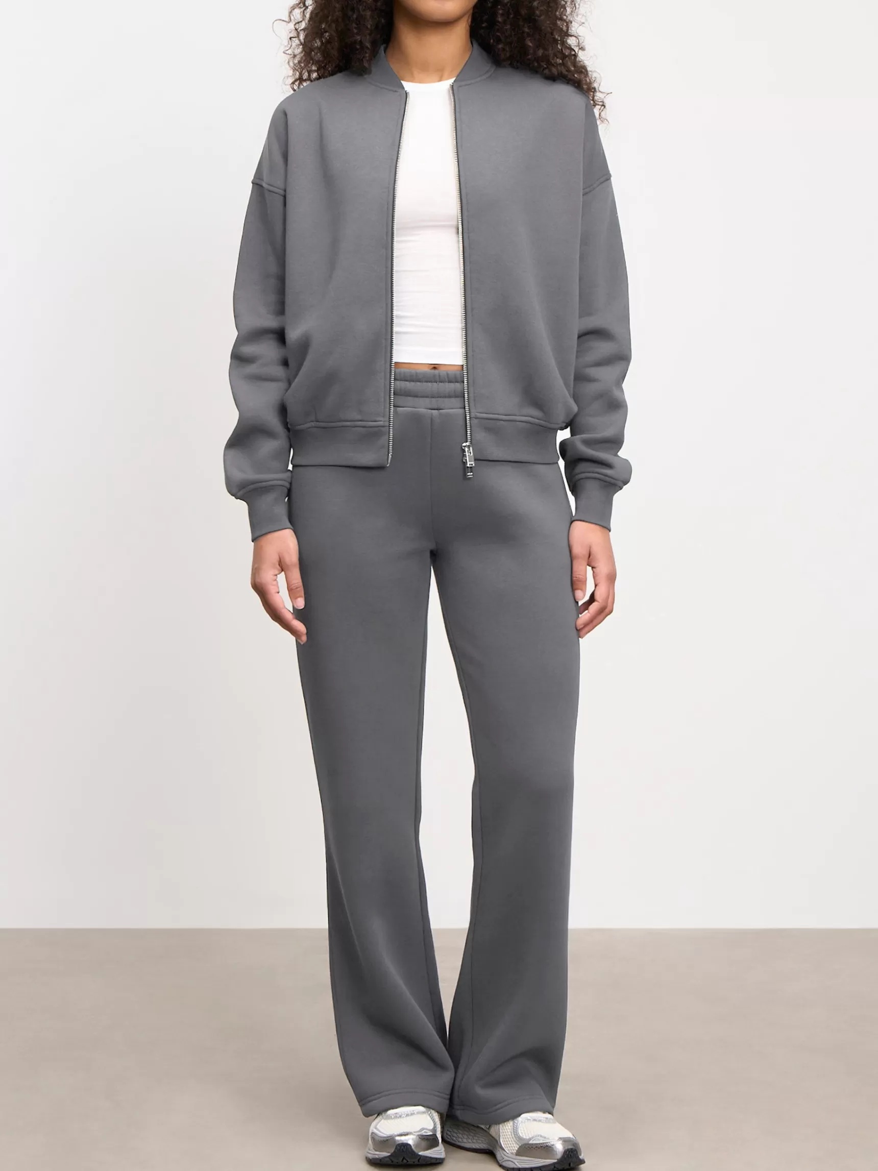 Discount ARNE Womens Neoprene Bomber Jacket - Grey
