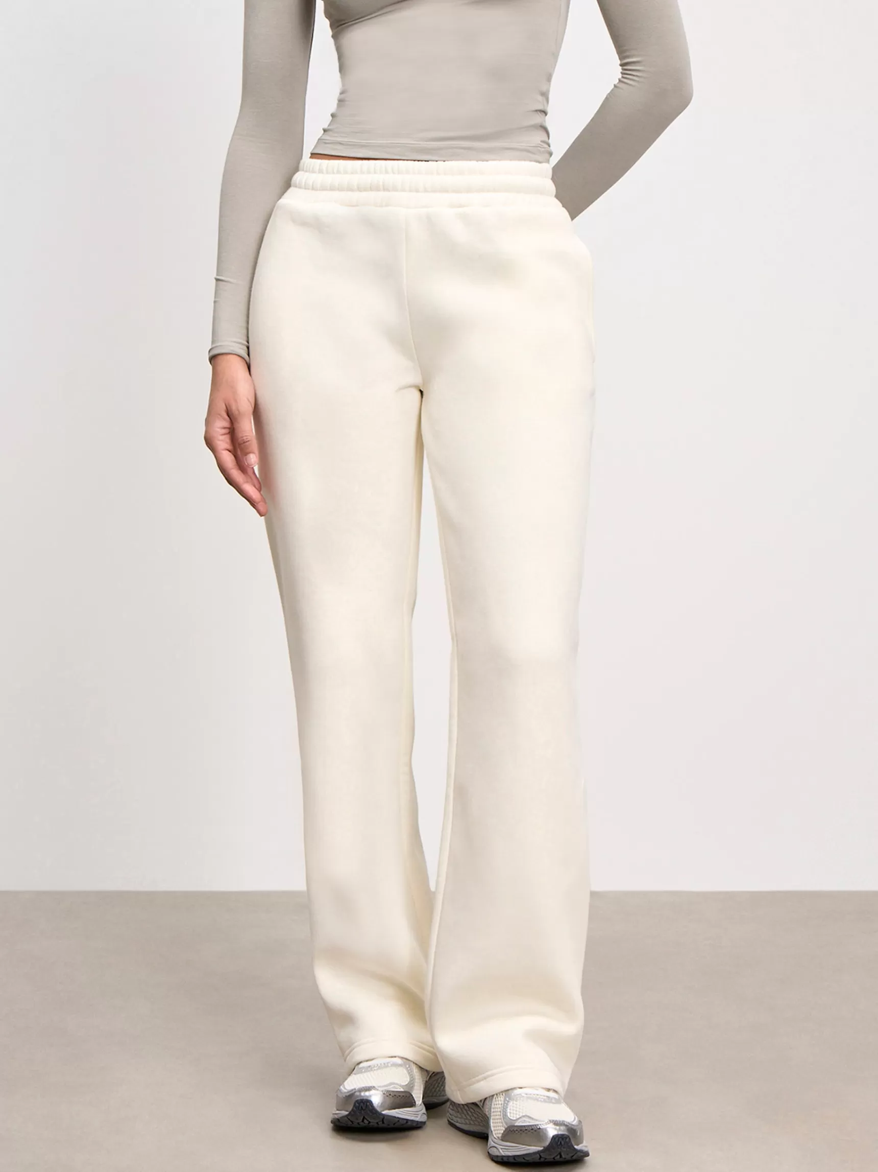 Shop ARNE Womens Neoprene Straight Leg Jogger - Ecru