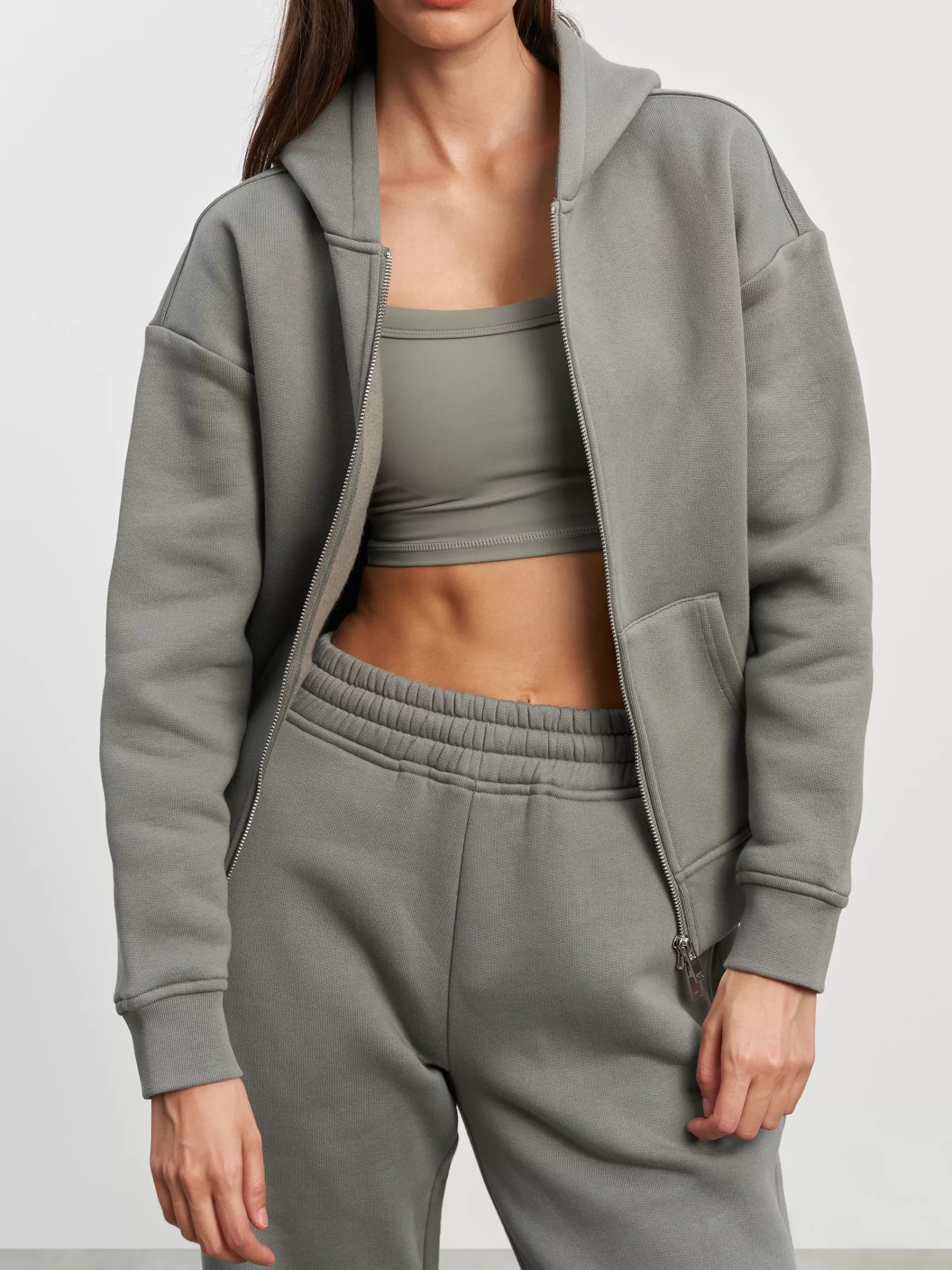 Outlet ARNE Womens Relaxed Zip Hoodie - Sage