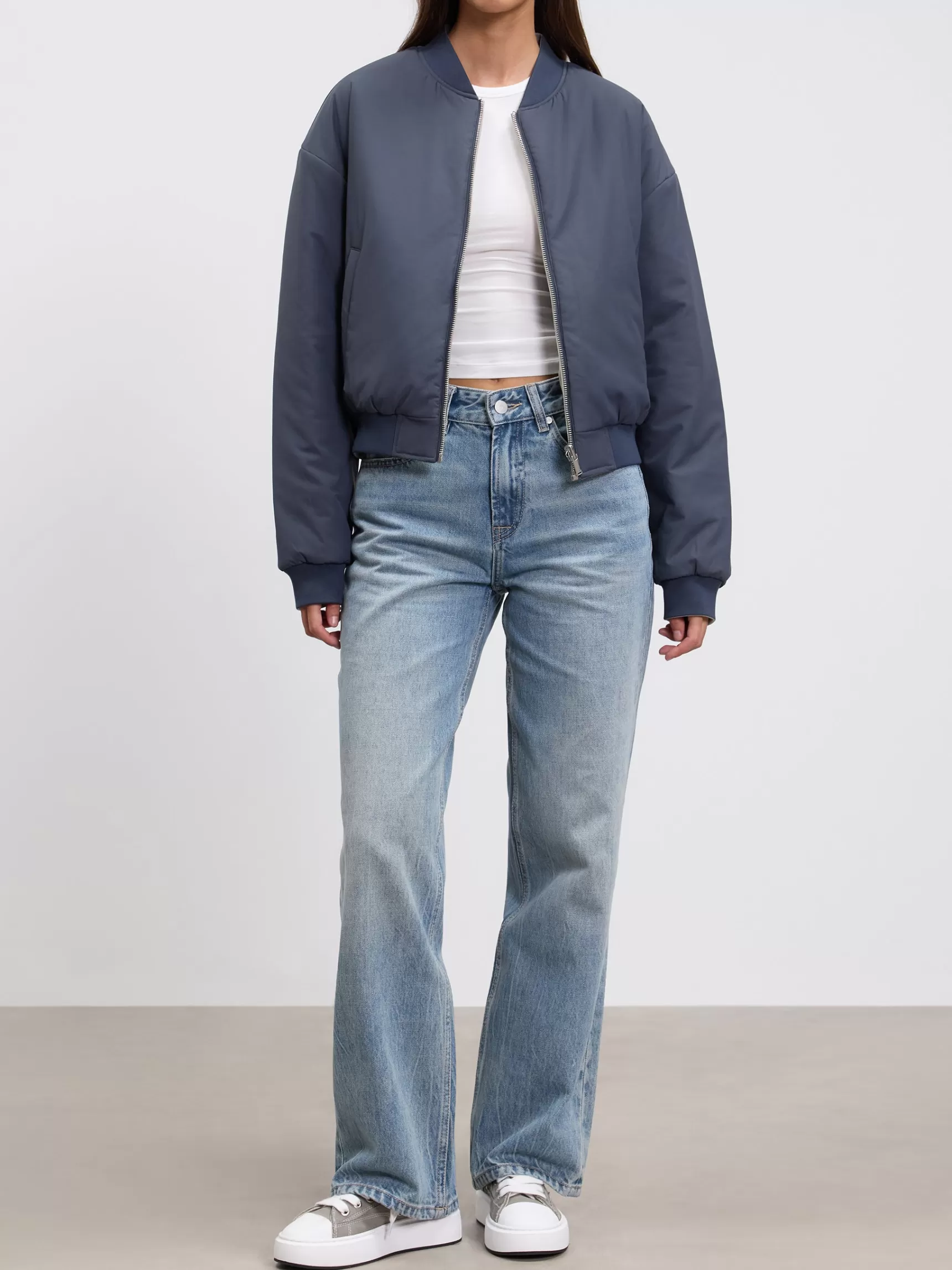 Outlet ARNE Womens Reversible Bomber Jacket - Slate Blue Stone SlateBlueStone