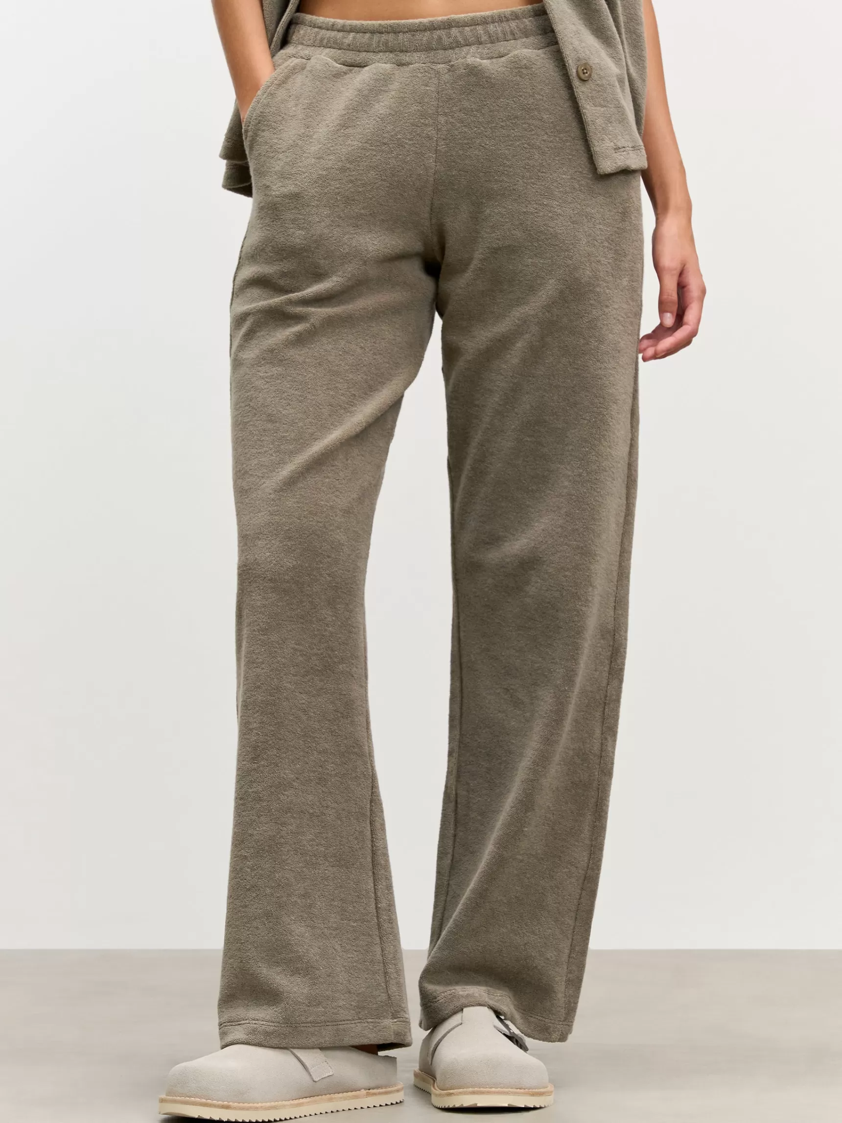 New ARNE Womens Towelling Trouser - Taupe