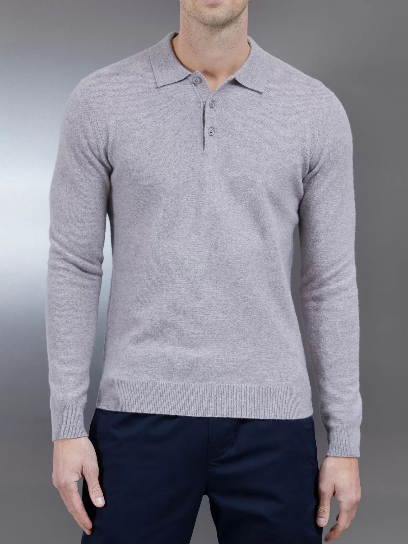 Hot ARNE Wool Knitted Polo Shirt - Stone