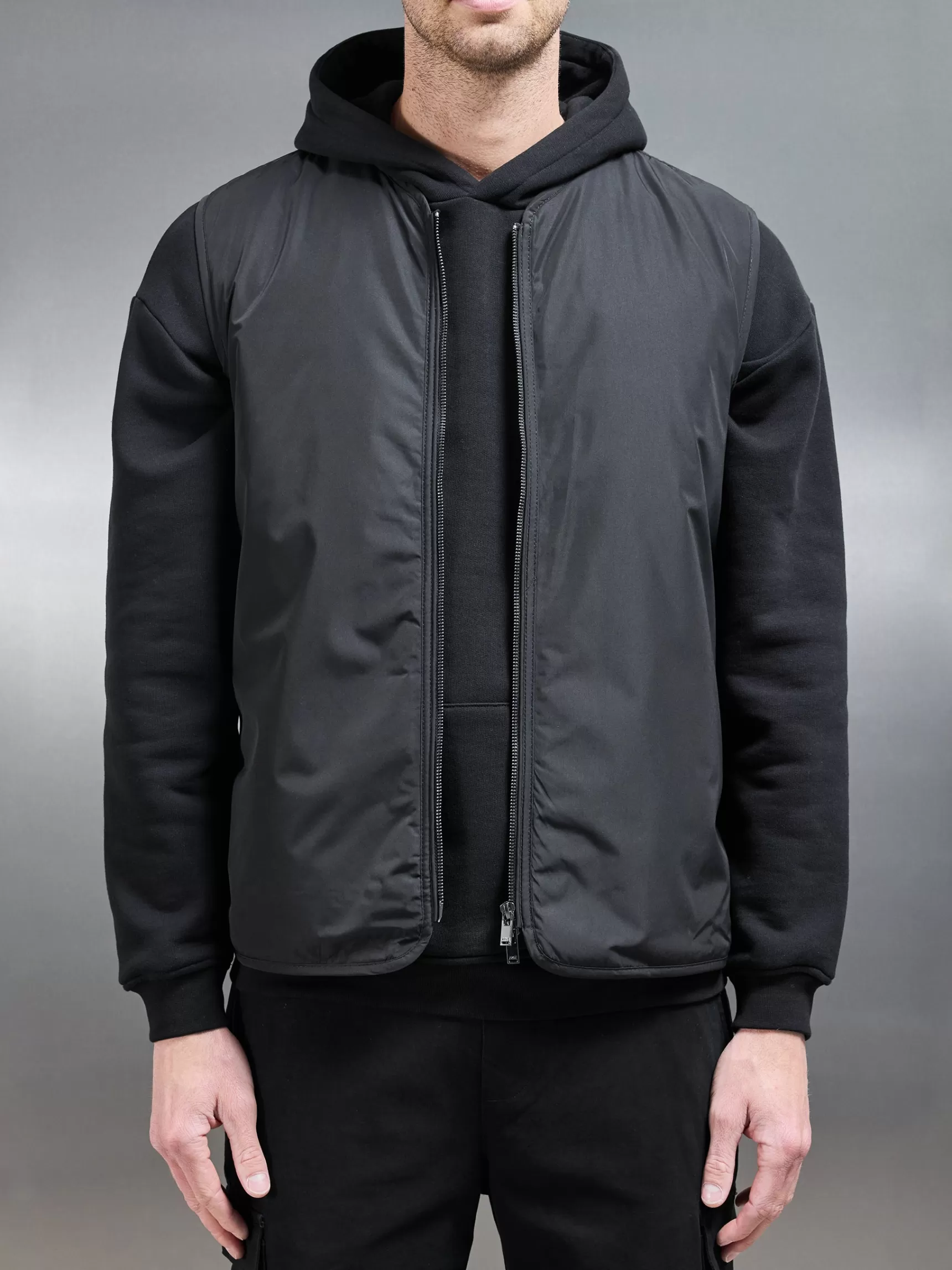 Shop ARNE Zip Through Padded Vest - Black
