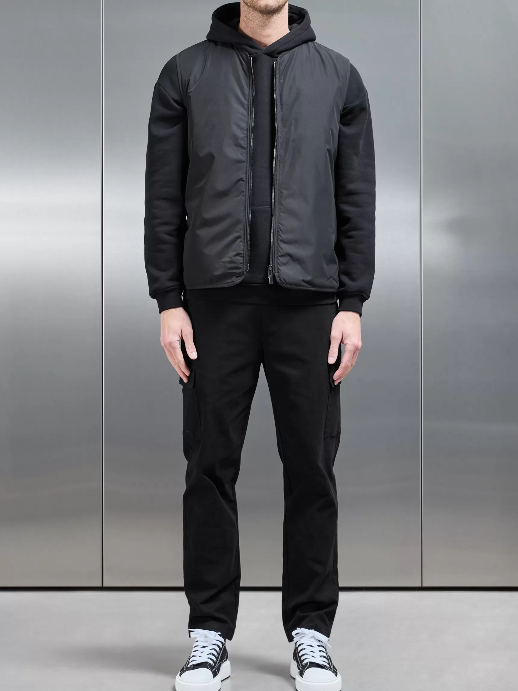 Shop ARNE Zip Through Padded Vest - Black