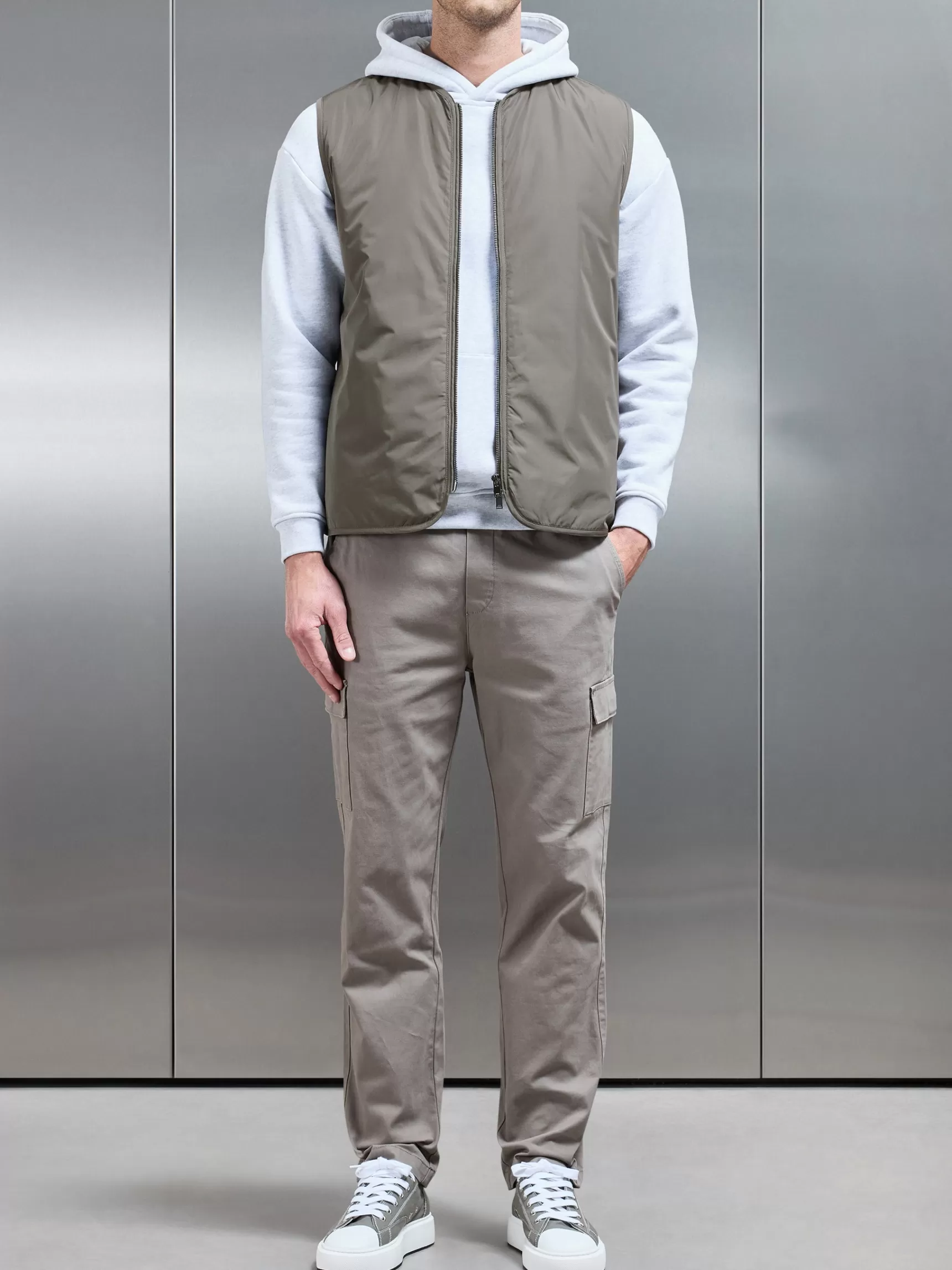 Best ARNE Zip Through Padded Vest - Olive